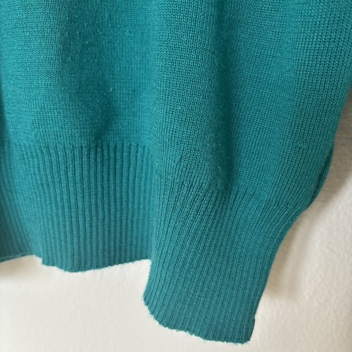 Meister Sweater Green Purple Pink 1/2 Zip Mock Collar Size Large L - Picture 3 of 6