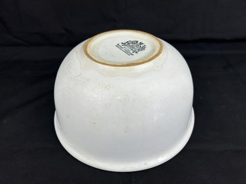 Antique Burgess & Goddard Ironstone 9" Bowl Royal Patent White Crock Pottery VTG - Picture 12 of 12