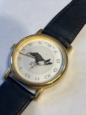 Boxer Dog Rotating Wristwatch Leather Band Watch Needs Battery. Works Great!