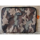 Hurley Green Camo Laptop, ipad, tablet, device cover sleeve, orange inside