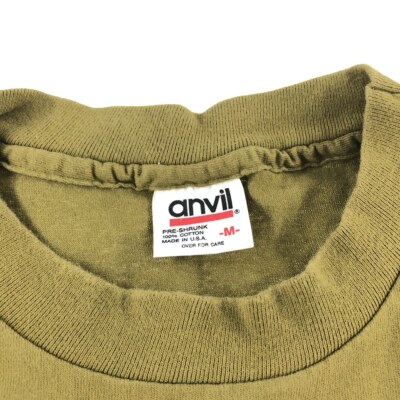 90'S Anvil Message Print T-Shirt Made in USA Men's Medium