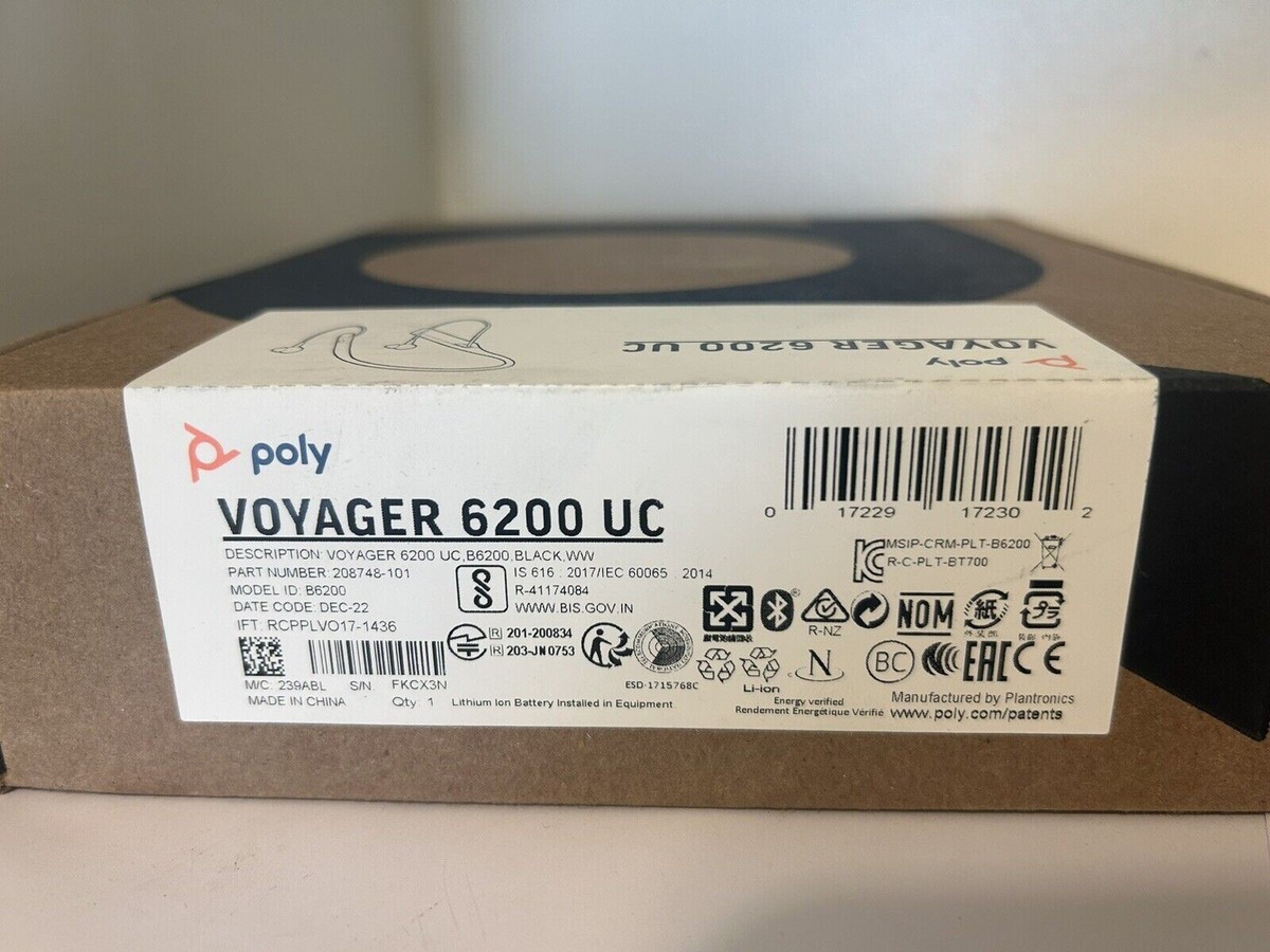 plantronics プラントロニクス Voyager 6200 UC Poly Voyager 6200 Black Headset