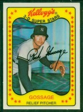 1981 Kellogg's 3-D Super Stars, 41, Rich Gossage HOF, Yankees, Mint-Gem Mint