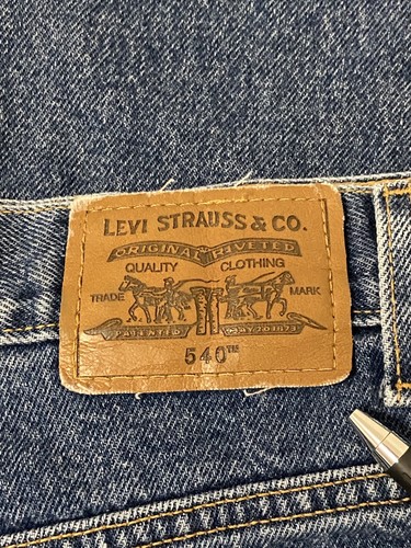 Levis 540 Men's 44x30 Blue Denim Jeans Relaxed Fit Brown Tab Mexico 1998 VTG - Picture 9 of 14