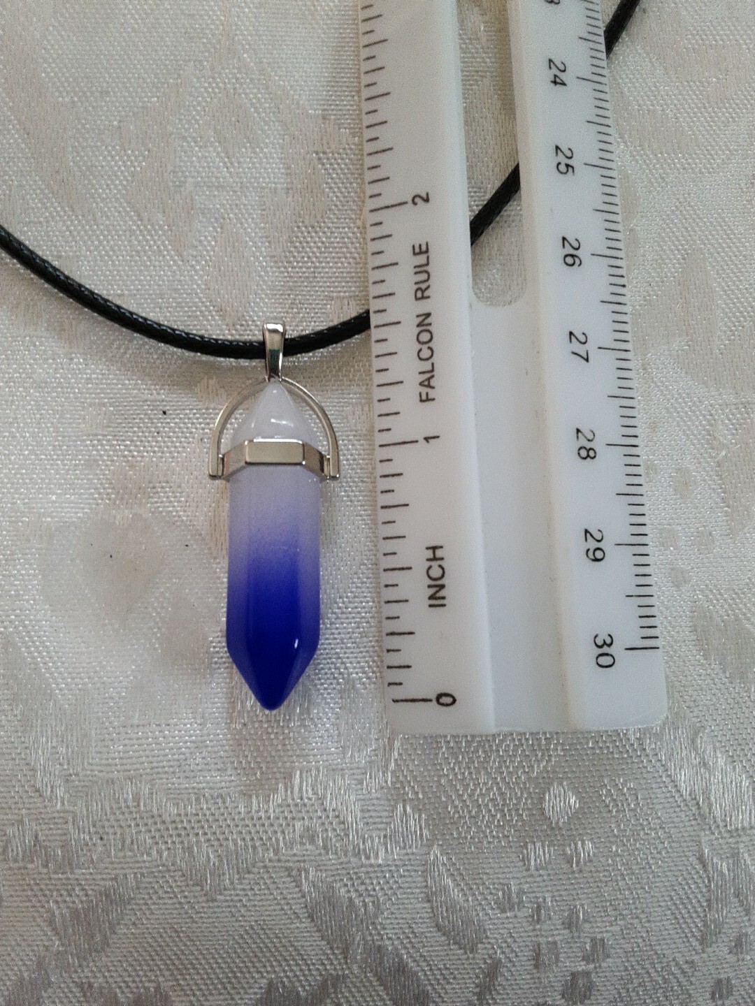 White/blue Hexagonal  pendulum Chakra Crystal Pen… - image 3