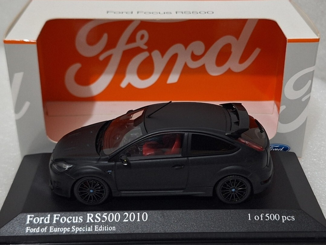 Ford Focus RS 500 2010 Matte Black 1:43 Minichamps Dealer