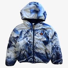 Vintage Y2k Women's Timberland Ice Mountain Print Puffer Jacket Retro Ski Hiking