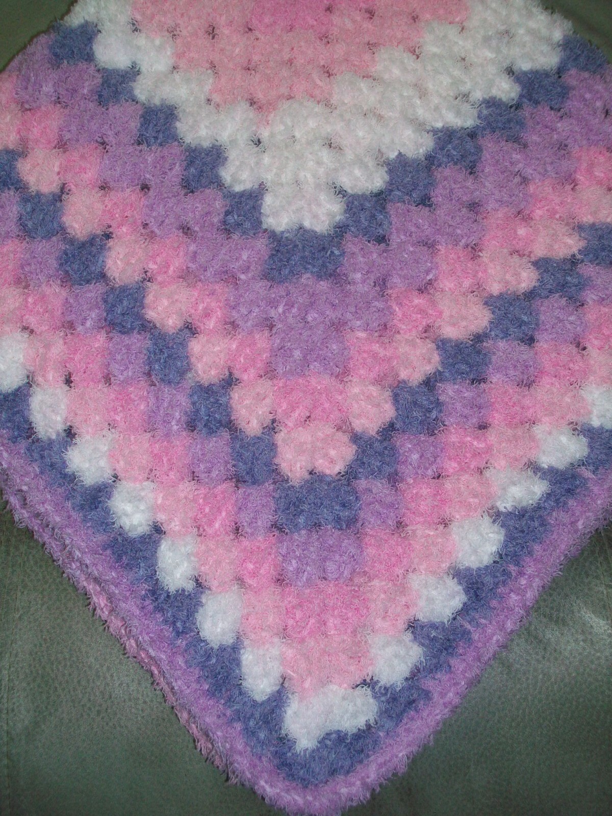 HANDMADE Crochet Cuddly Bernat Pipsqueak Baby Blanket Afghan Color
