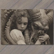 Art Print Girl Monster Weird Creepy Imaginary Friend Nightmare Scary Unusual Pet