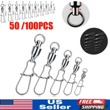USA Ball Bearing Swivels Fishing Tackle Snap Swivels Stainless Steel Accessories