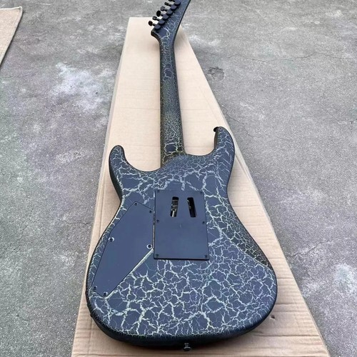 Custom Shop Yellow Crack Electric Guitar 24 Frets HH Pickups FR Bridge 6 strings - Picture 3 of 4