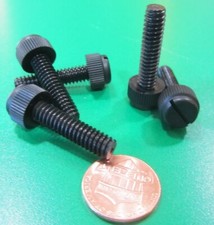Nylon Black Plastic Thumb Screw 1/4"-20 x 1.00" Length, 31/64" Head Dia, 100Pc