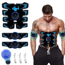Rechargeable EMS Abdominal Muscle Toning Belt Trainer ABS Stimulator Toner Belt
