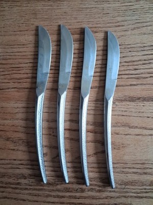 Set of 4 Mid Century Modern NASCO CASINO Stainless Steel 8'' Dinner Knives Japan