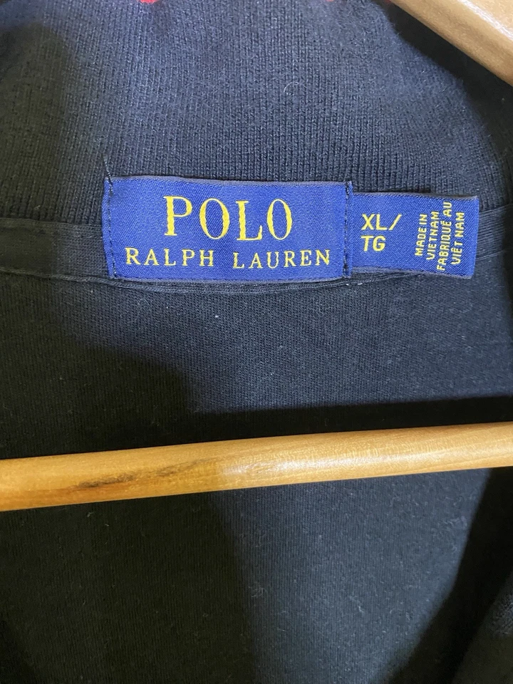 Ralph Lauren Polo 毛衣男式大号小马黑色全拉链模拟领 XL/TG 码 — 第 2/4 张图片