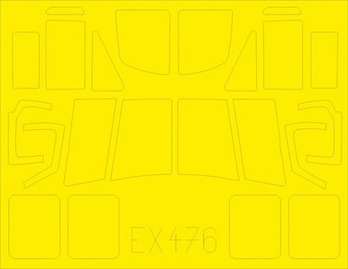 Eduard EX476 1/48 Mask UH-1Y for Kittyhawk Canopy Mask Set