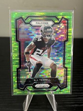 2023 Panini Prizm #17 A.J. Terrell Neon Green Pulsar