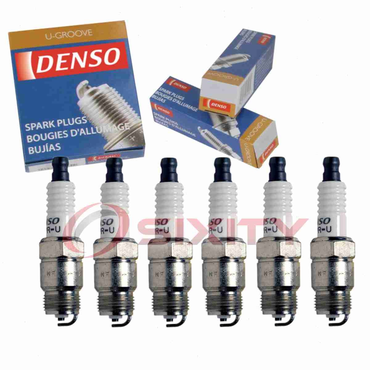 6 pc DENSO 5025 Standard U-Groove Spark Plugs for T16PR-U ASF42P ASF42CF4 xq
