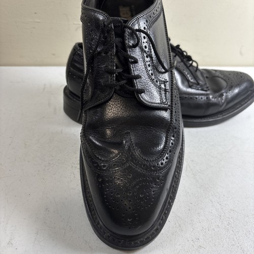 DEXTER Men's Size 11C Black Pebble Grain Leather Broque Derby Shoe Vintage - Picture 5 of 9