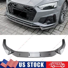 For 2021-2024 Audi A5 S-line S5 Carbon Look Front Bumper Lip Spoiler Body Kit