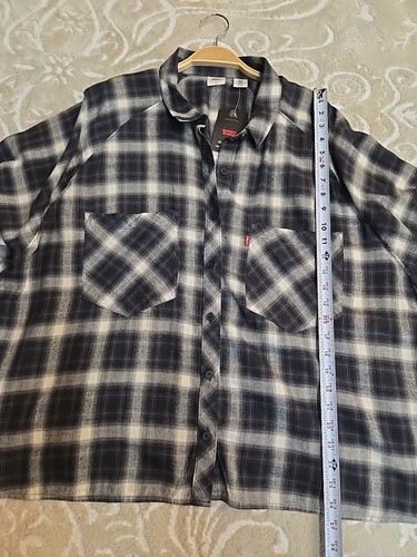 NWT Levi's Womens 2X Oversized Fit Button Down Shirt Long Sleeve Plaid Collared - Picture 6 of 9