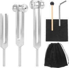 Stimmgabel Set - 128 Hz, 256 Hz, 512 Hz F&uuml;r Heilung, Chakra, Klangtherapie, Medi