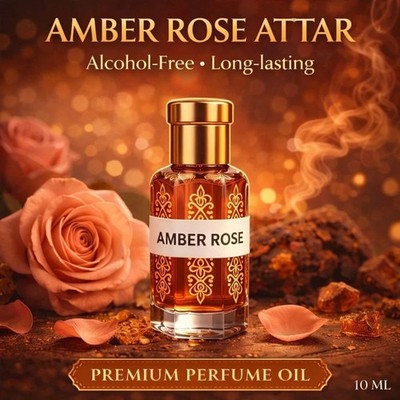 Amber Rose Attar Perfume Oil | Alcohol Free | Long Lasting Fragrance | 10 ML