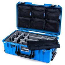 Electric Blue  TSA Locking Pelican 1535 Air case. Dividers  multi mesh org.