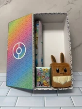 Pokemon TCG Prismatic Evolutions Eevee SPC Playmat, Deck Box, And Sleeves