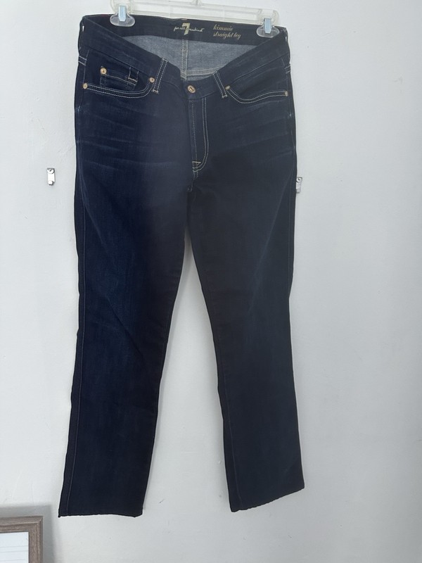 7 For All Mankind Jeans Womens 31 X 29 Blue Kimmie Straight Leg Stretch 30.5