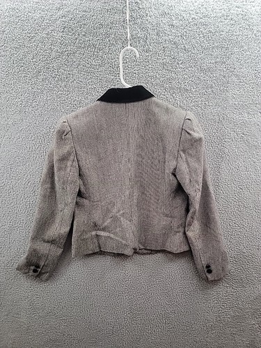 Blazer Jonathan Logan Terciopelo Negro De Colección Años 90 Recortado Academia Manga Manchada - Imagen 2 de 8