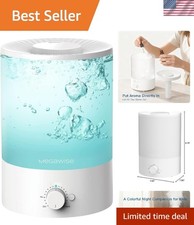 Whisper-Quiet 7-Color Night Light Humidifier Auto Shutoff Safe for Oils