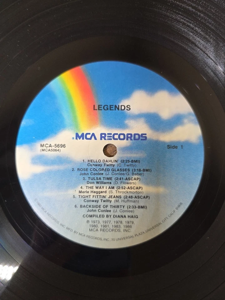 Conway Twitty Merle Haggard Don Williams & John Conlee - Legends Vinyl LP 1988 Foto 4 de 4
