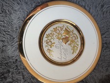 CHOKIN Collectible Plate 24 Kt Gold Rim Japan