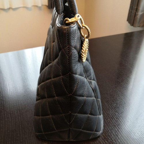 CHANEL COCO Caviar Skin Matelasse Tote Bag Kalbsleder Schwarz Damen JAPAN - Bild 5 von 11