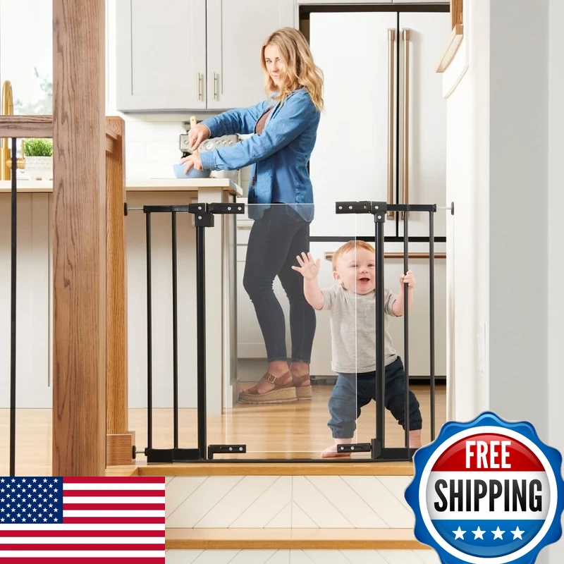 Toddleroo By North States - Stepsafe Clear Walk-Thru Baby Gate Metal Baby Gate