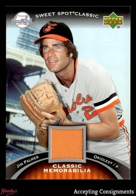 2007 Sweet Spot Classic Classic Memorabilia Jim Palmer GAME-USED JERSEY ORIOLES - Image 1 of 2