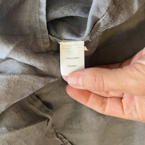 Pure J Jill Linen Top Womens XL Gray 3/4 Sleeve Tunic Lightweight Relaxed - Picture 8 of 12