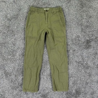 Alex Mill Olive Green Neil Pants Womens 2 Cotton Linen Blend Utility Workwear