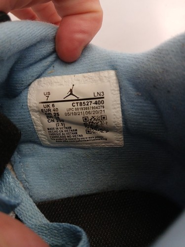 Nike Air Jordan 4 retrò blu e grigio scarpe da ginnastica stringate taglia 6 UK uomo - Foto 11 di 13