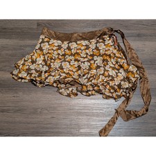 Abercrombie Fitch Silk Floral Ruffle Mini Skirt Brown Orange Size 0 Y2K NWT