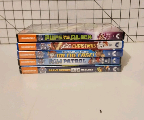 Paw Patrol 5 DVD lot Pups save Christmas, Alien, Big Rescues, Case, Movie 2 New - Picture 1 of 4