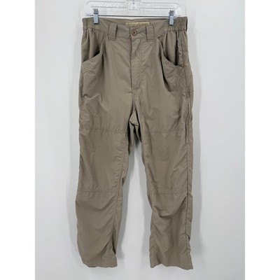 Cabelas Casuals Mens M L 30 Tan Nylon UPF 50 Outdoor Hiking Pants
