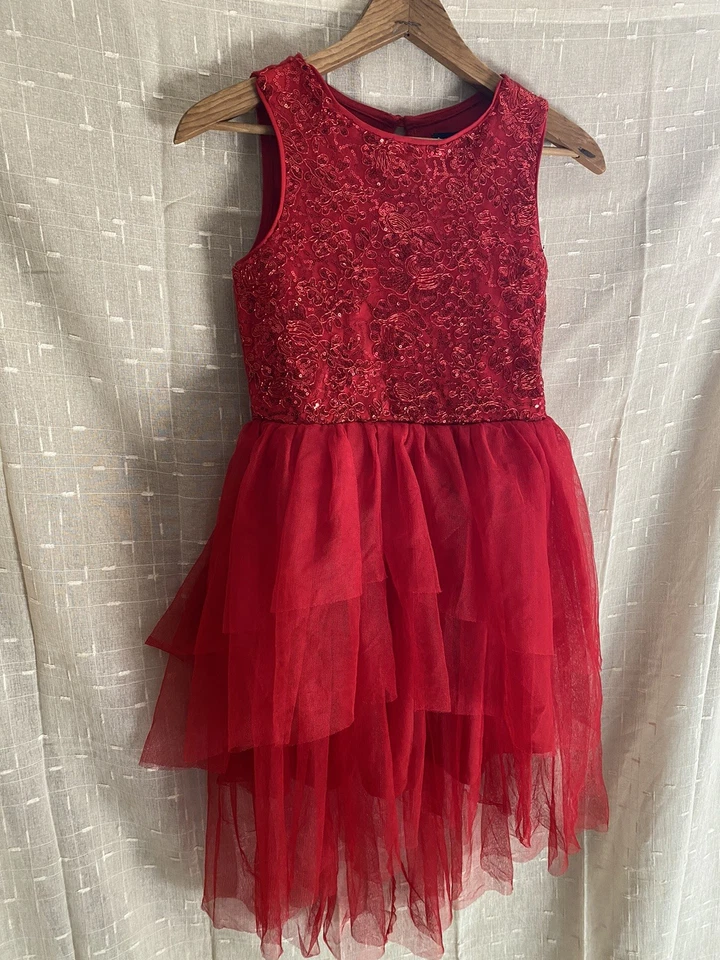 Vestido Lilt Niñas Talla 12 Vacaciones Fiesta de Navidad Rojo Lentejuelas Tutú Falda Foto 3 de 4