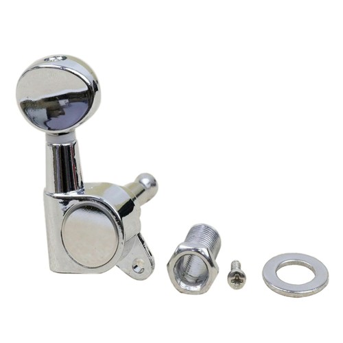 Guitar Tuners 6R In Line String Tuning Pegs Keys Machine Heads Chrome - Picture 2 of 4
