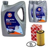 MotoröL Set Gulf Max Ultra Plus 10W-40 7 Liter + ÖLfilter FüR Mercedes W176 W242