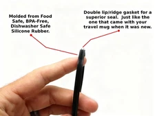 Replacement Lid Seals, 20 Oz Insulated Mug, Leakproof Gaskets, 3 Pack, Black