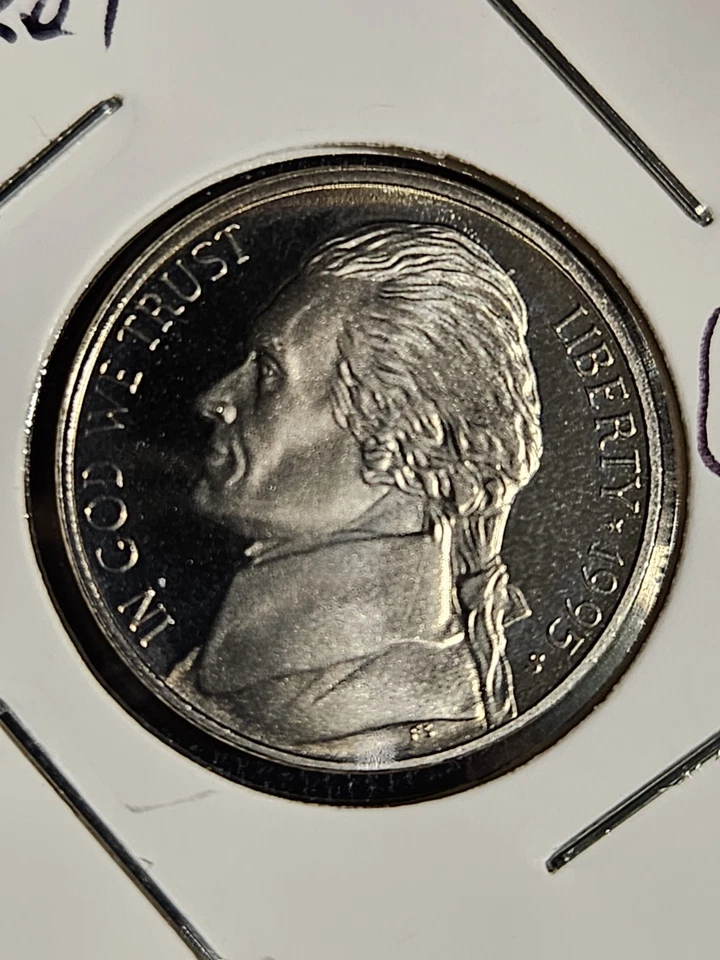 1995 S Jefferson Nickel Proof, High Grade, UNC. (MS)  # 978 - Image 3 of 4
