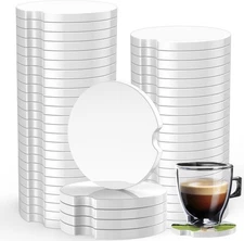 Coasters, 50pcs Sublimation Blanks Cupholders Sandstone for Car Cup with Finger