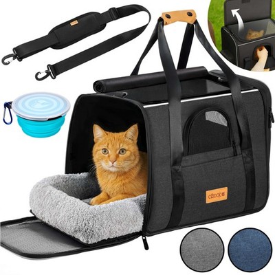 CADOCA  Tiertransporttasche faltbar Hundebox Katzentasche Auto Transportbox